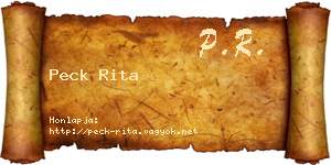 Peck Rita névjegykártya